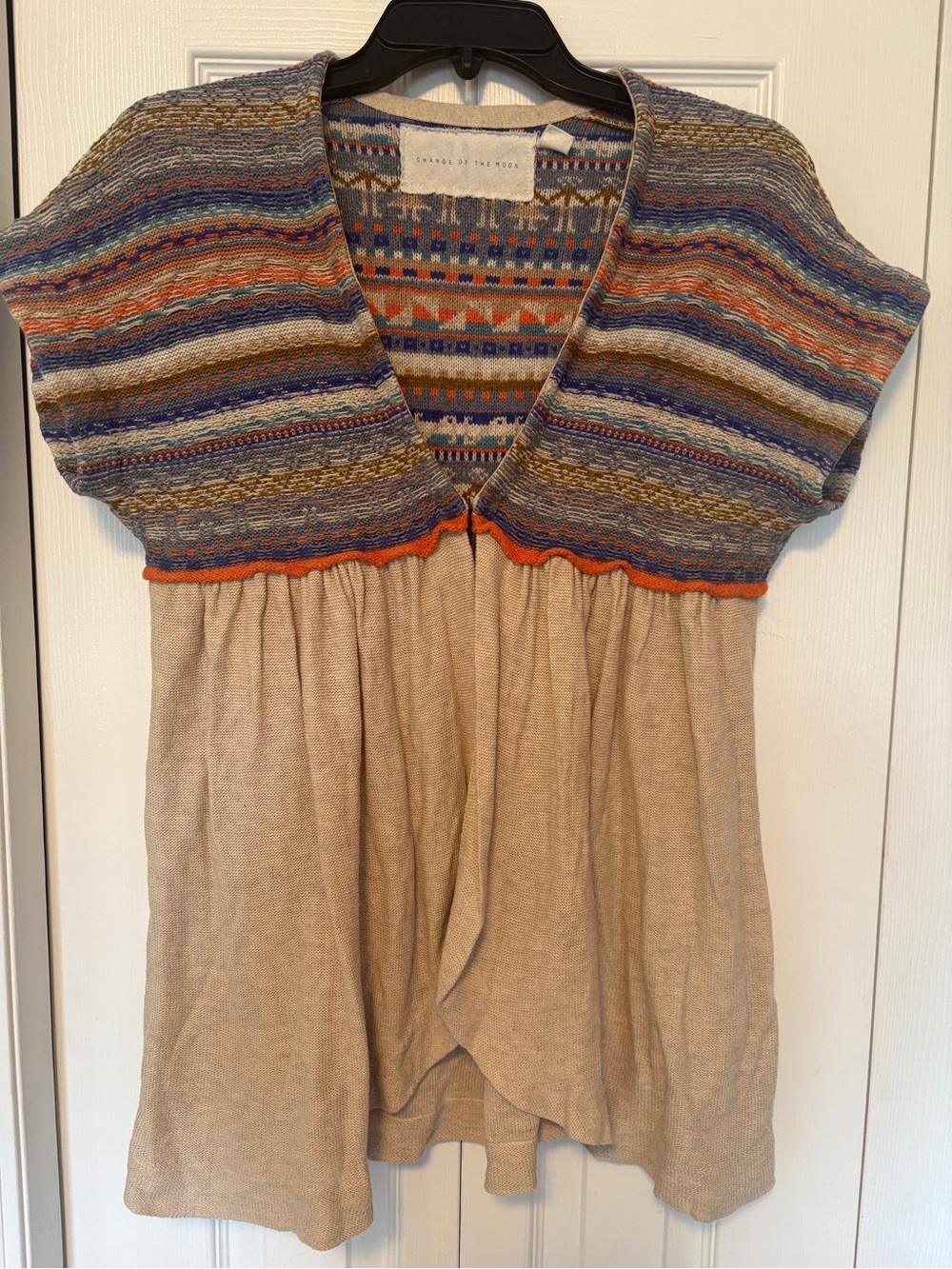 Anthropologie Change of the Moon Fairisle Swatch Cardigan Size L
